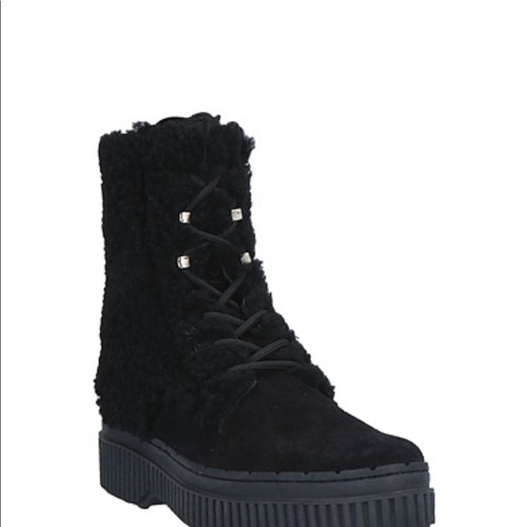 Tod’s Gomma Leon Genuine Shearling Lined Suede Boot Size 39 Made in Italy - Picture 2 of 15